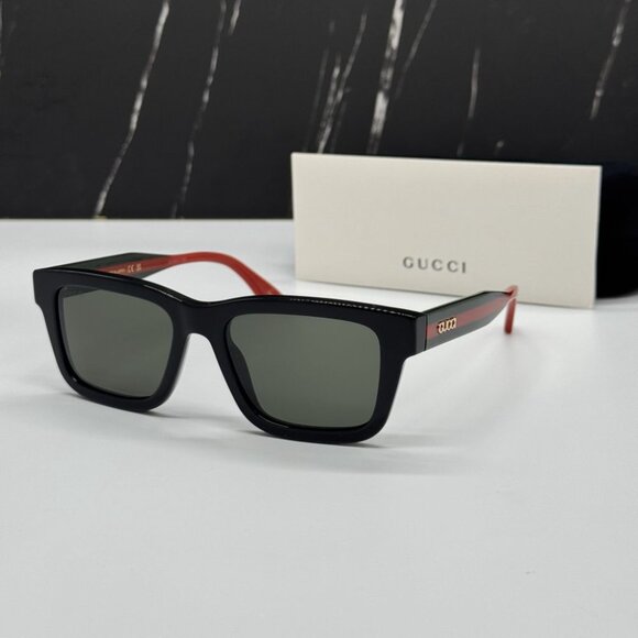 NEW GG1869S 001 GUCCI SUNGLASSES BLACK GREEN GREY UNISEX EYEWEAR GUCCI - Picture 1 of 13